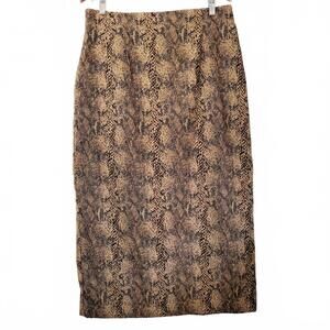 Studio c ladies straight midi skirt animal print rear zip color(s) brown tan rea
